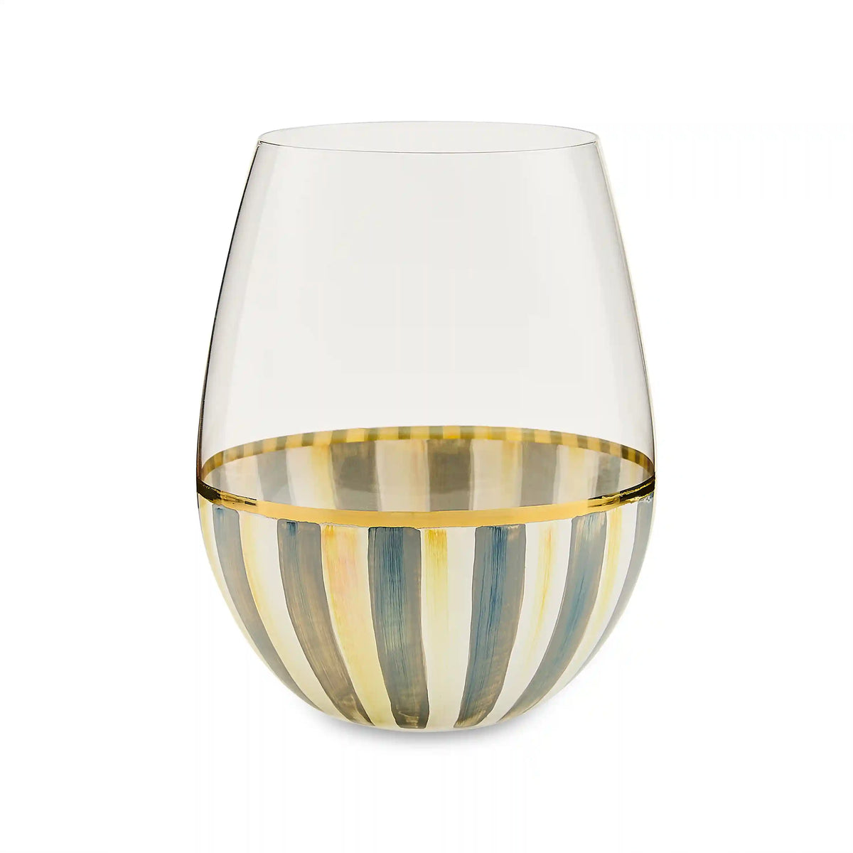 Courtly Stripe Stemless Wine Glass