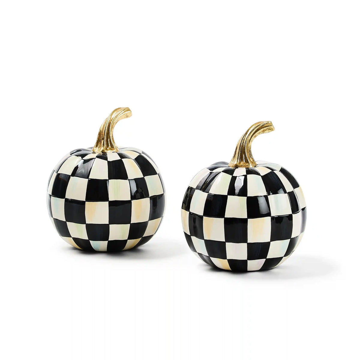 Classic Bubblegum Check Mini Pumpkin Set of 2