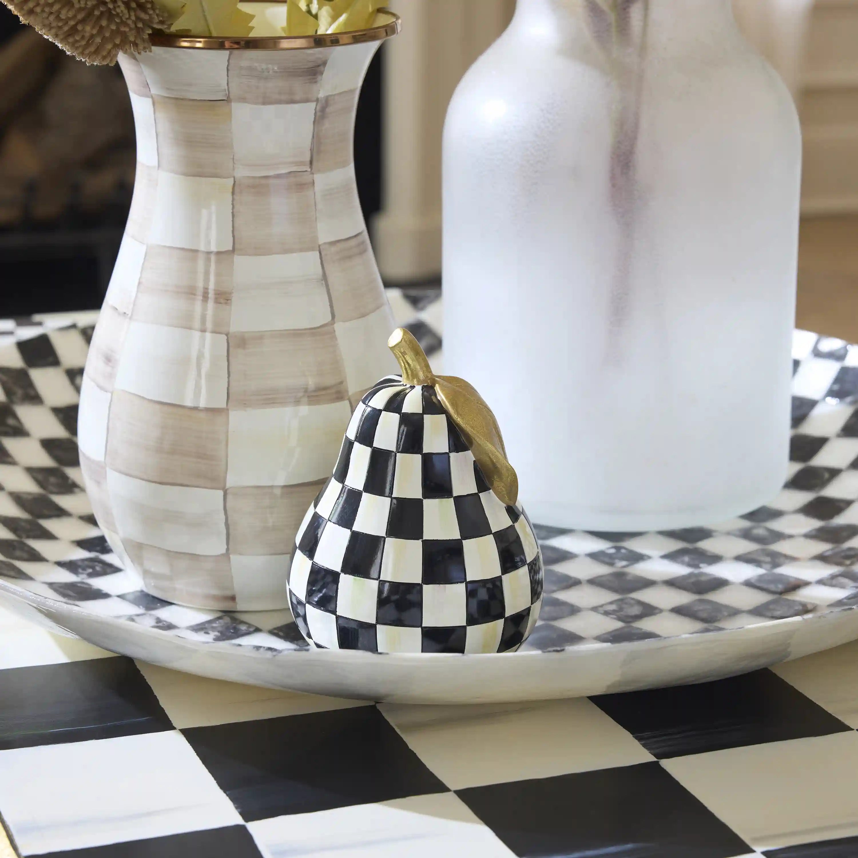 Courtly Check Capiz Decorative Bowl