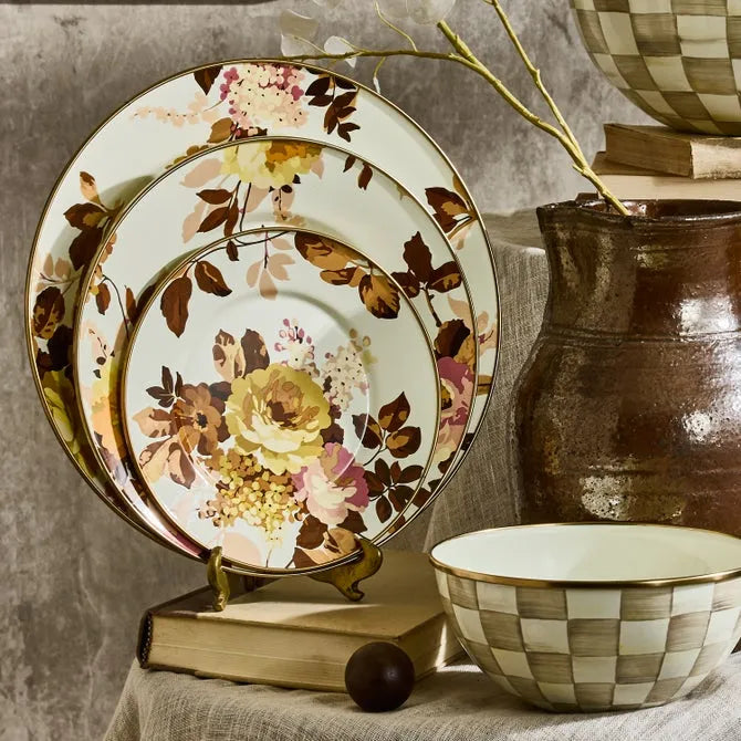 Wild Rose White Dinner Plate