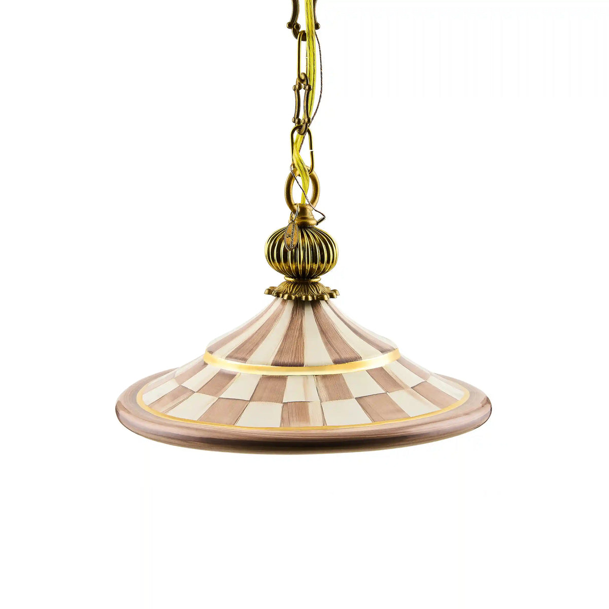 Rosy Check Flared Ceramic Pendant Lamp
