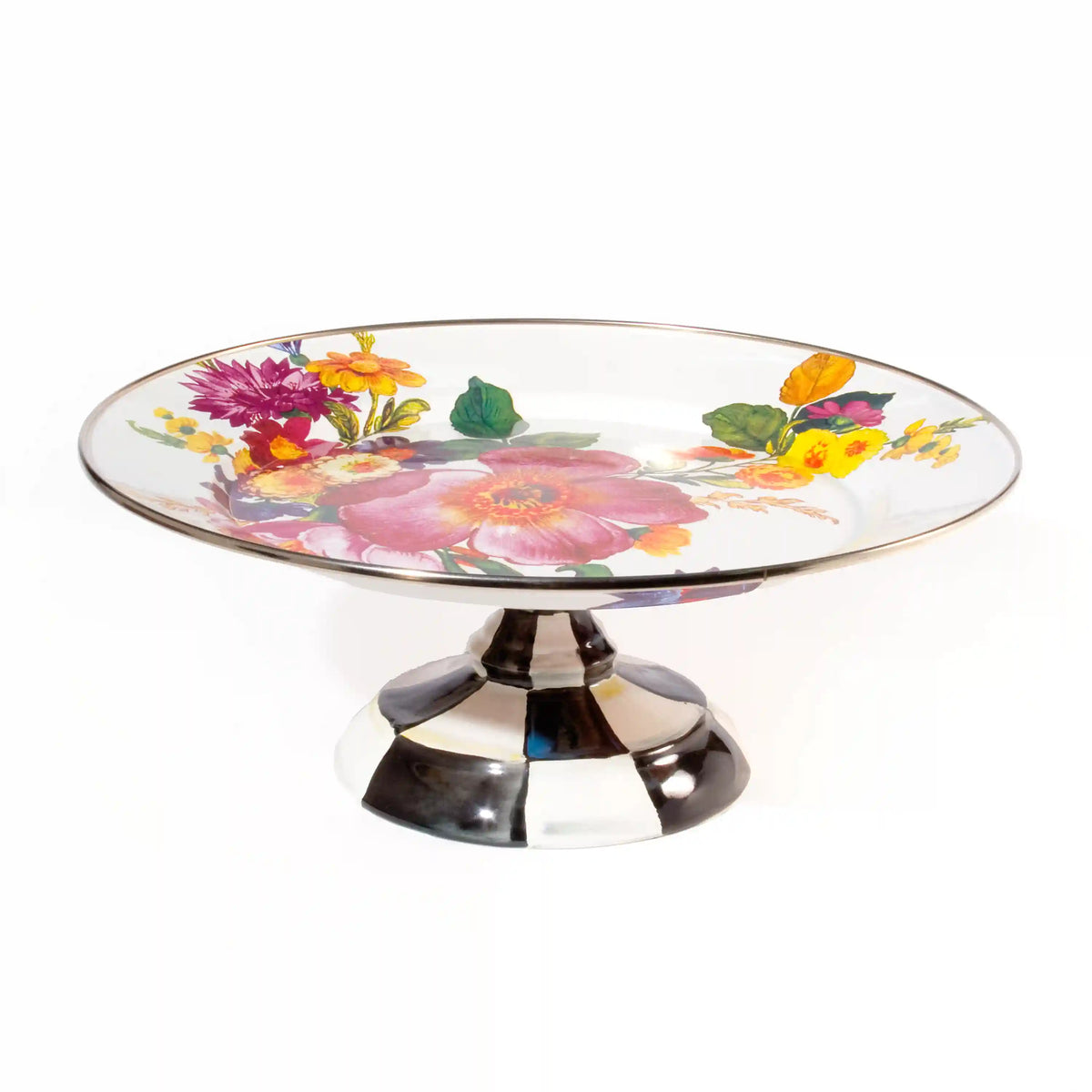 Wild Rose Slate Large Pedestal Platter