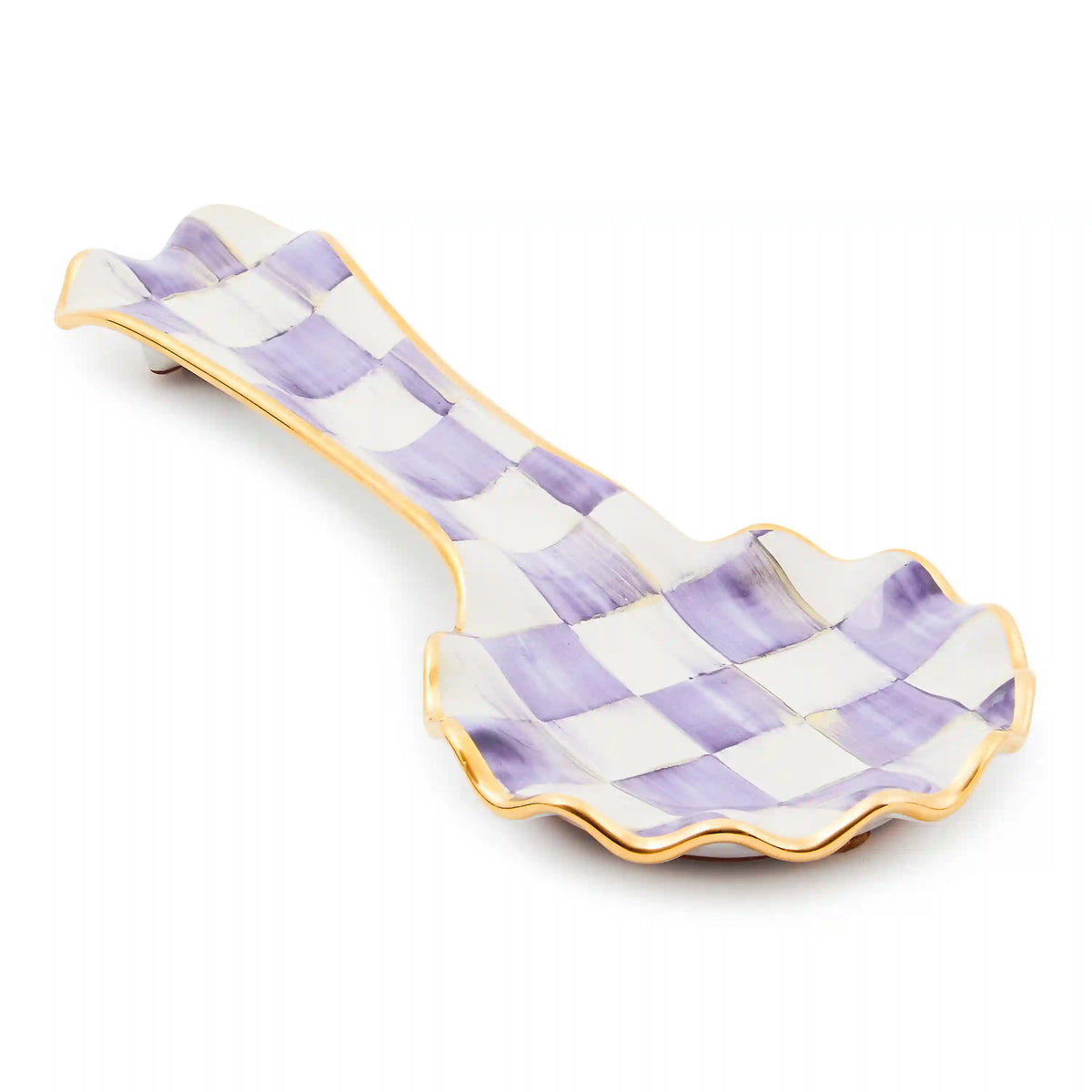 Sterling Check Ceramic Spoon Rest