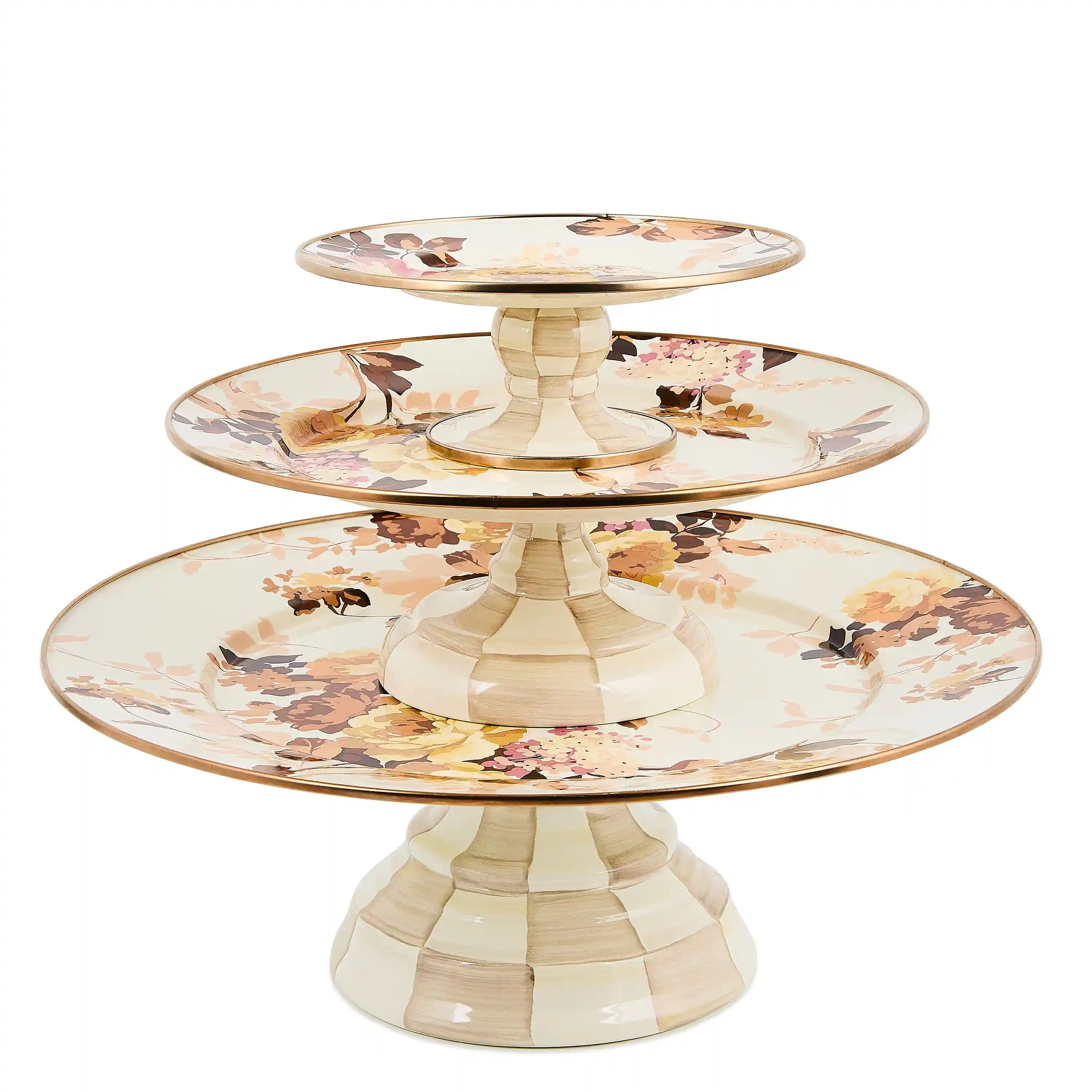 Wild Rose Slate Large Pedestal Platter
