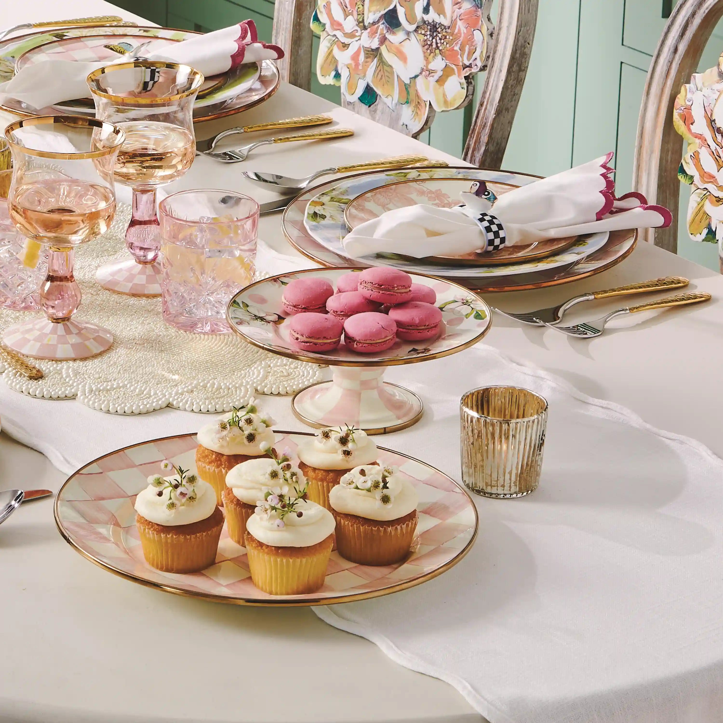 Sterling Check Mini Pedestal Platter