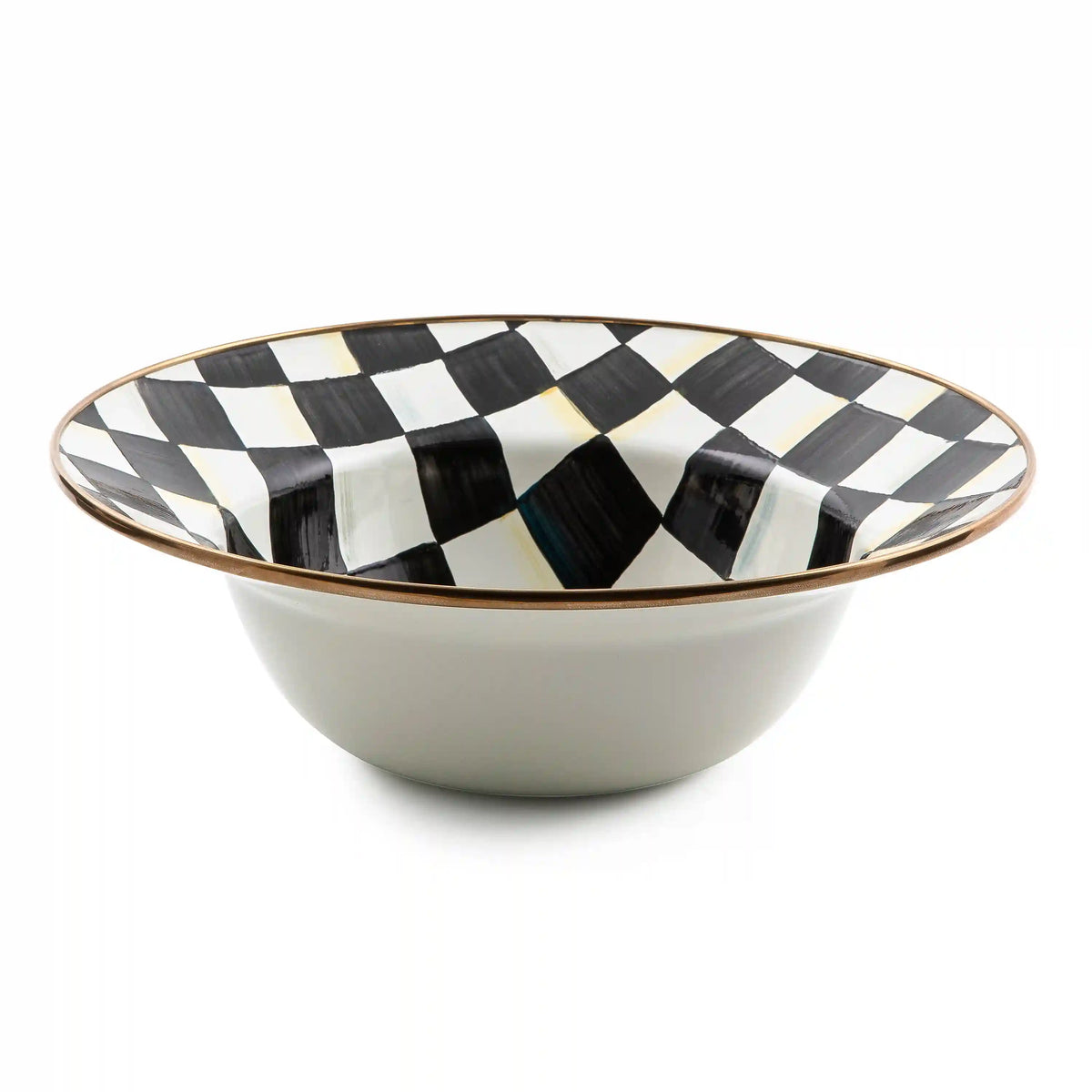 Emerald Check Serving Bowl