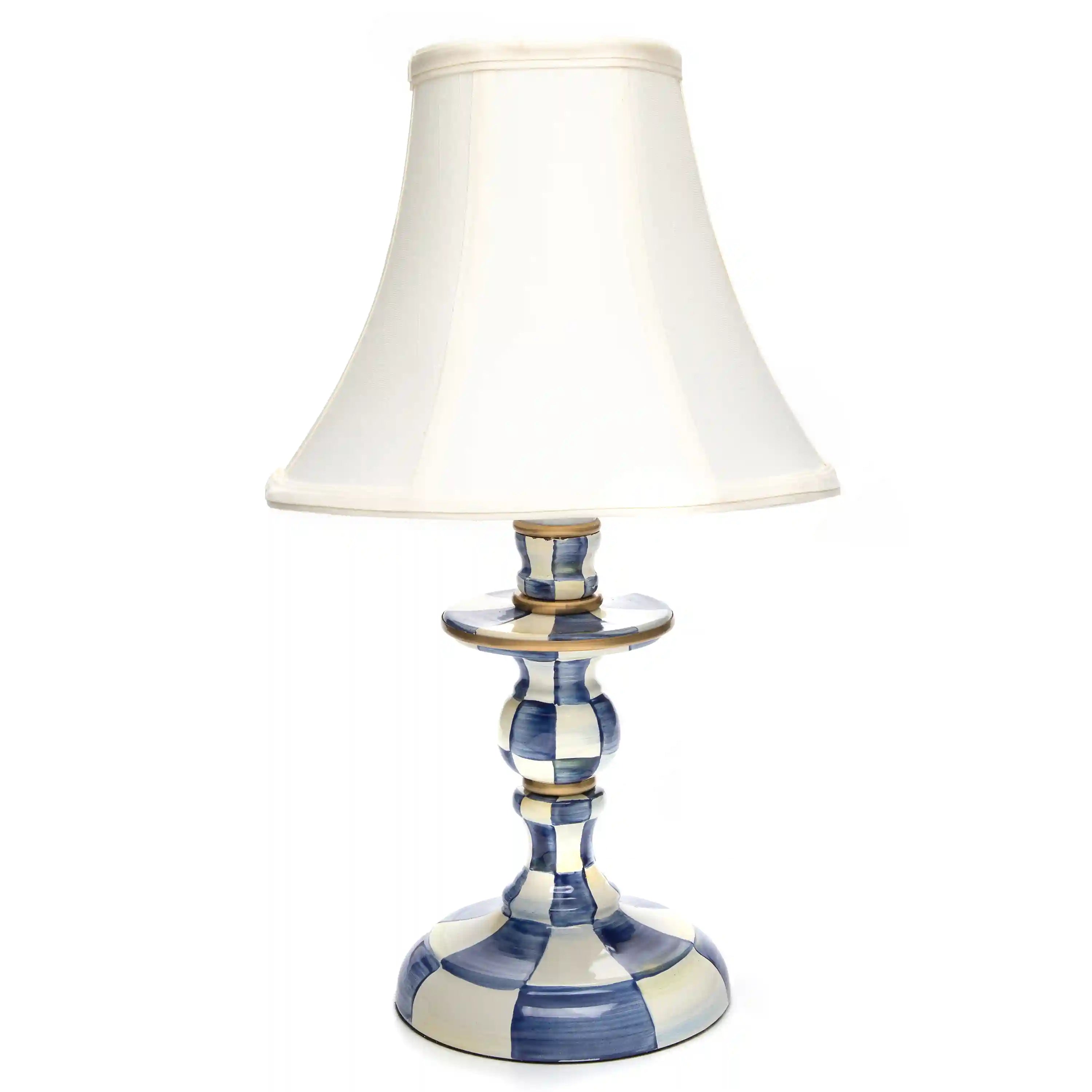 Violet Check Candlestick Lamp