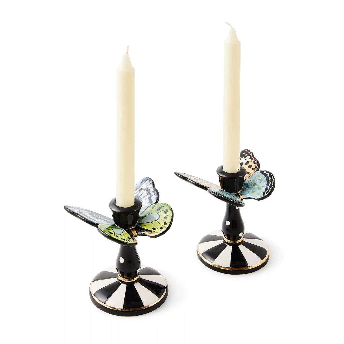 Butterfly Toile Candle Holders, Set of 2