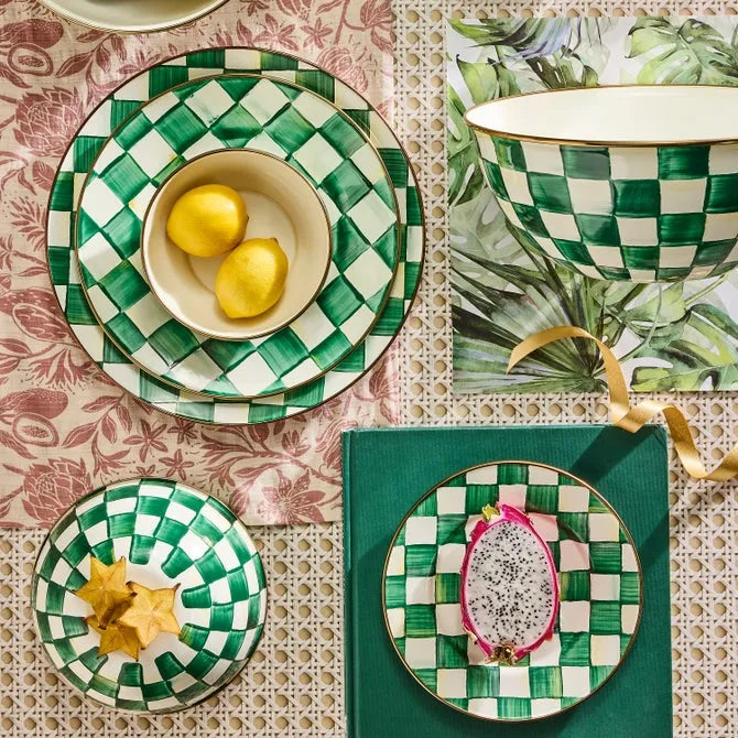 Emerald Check Charger/Plate