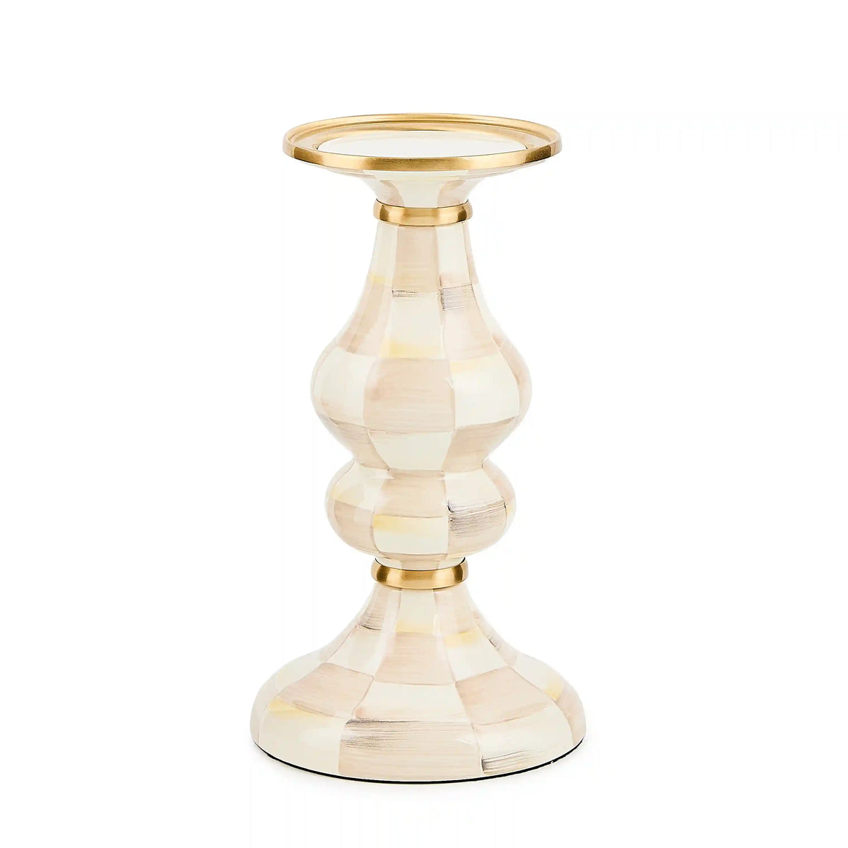 Courtly Check Large Pillar Candlestick