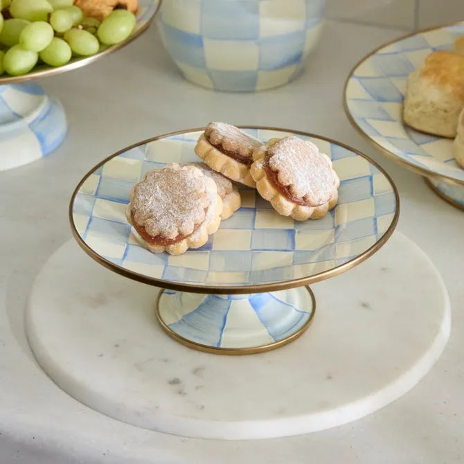 Sky Check Mini Pedestal Platter