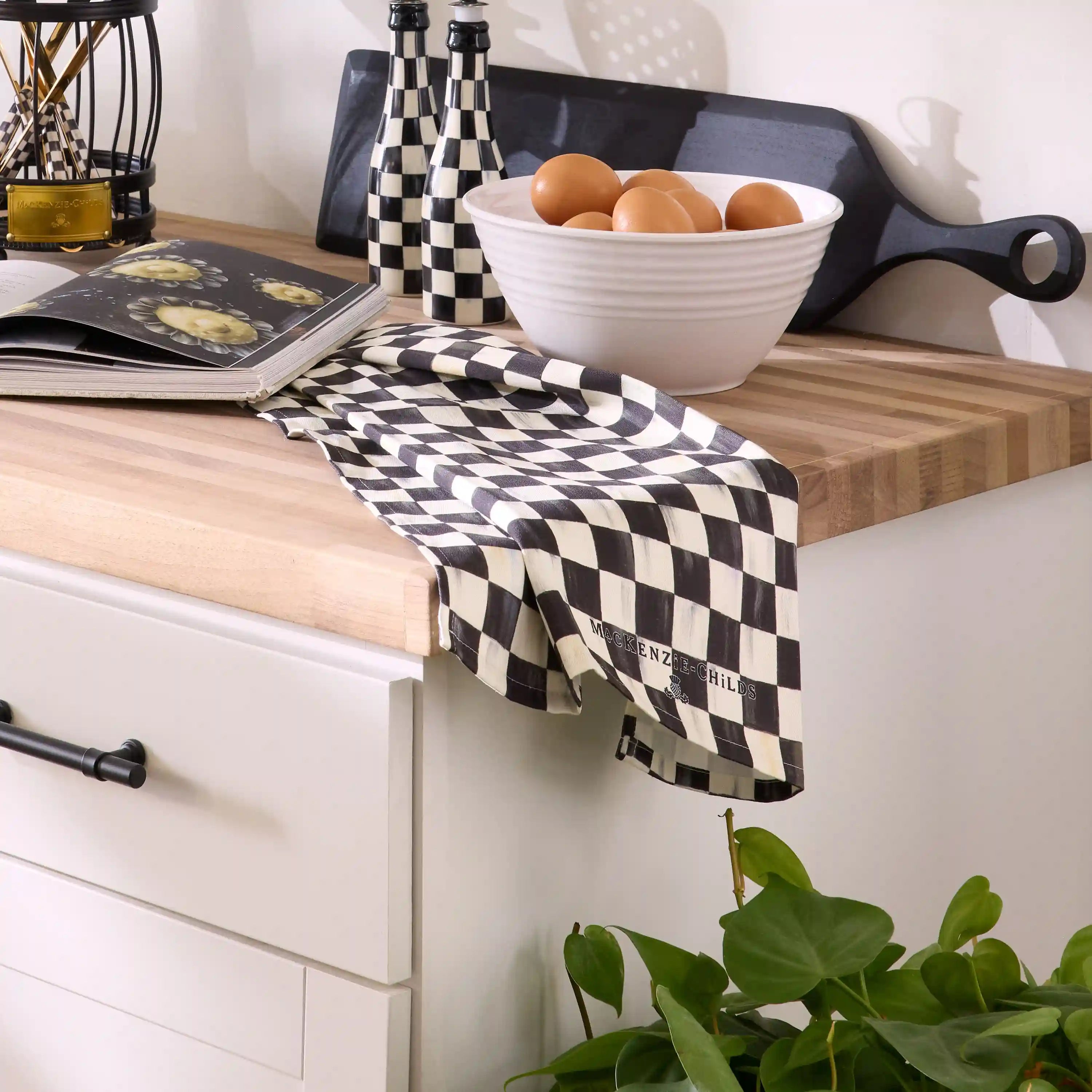 Mocha Check Dish Towel