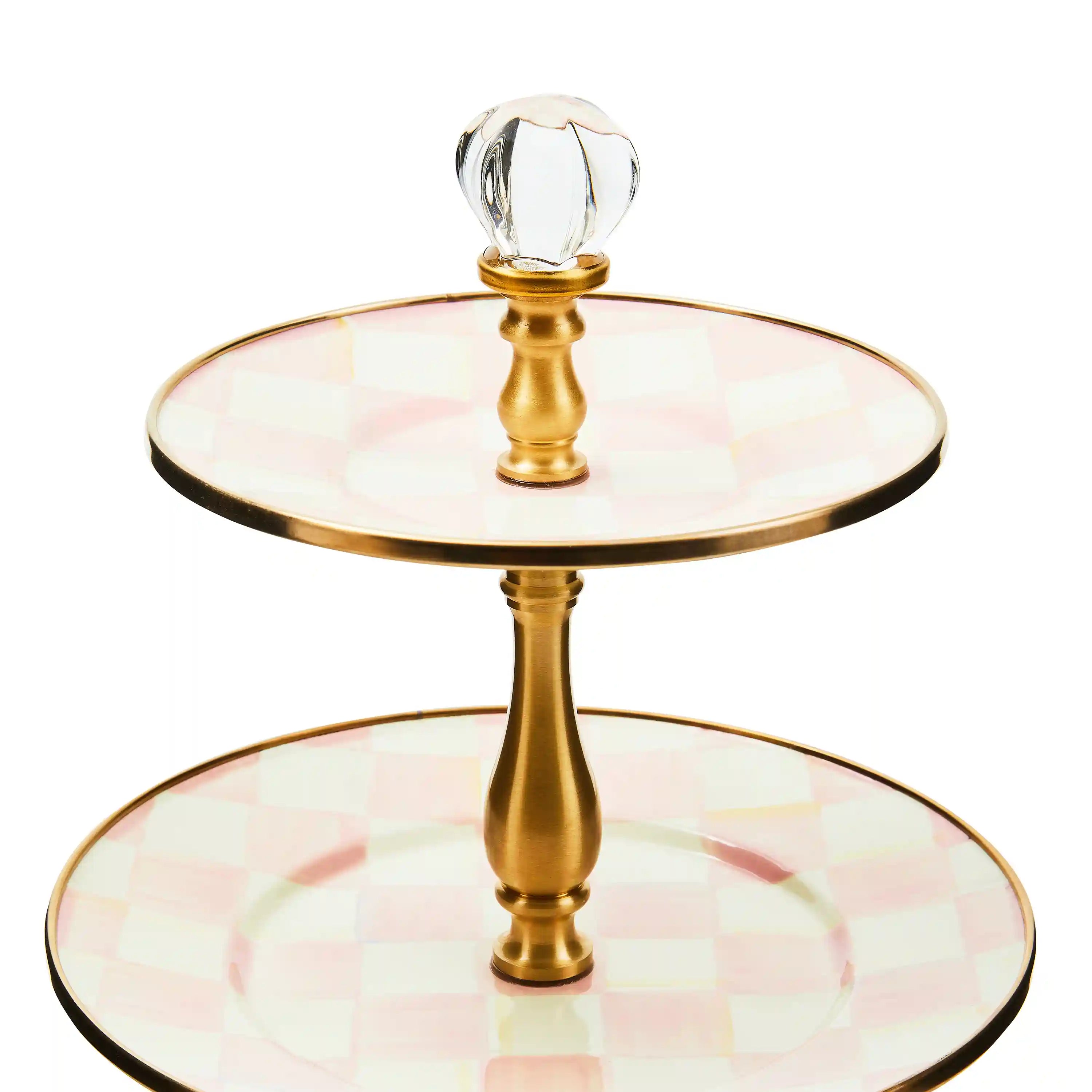 Mocha Check Three Tier Sweet Stand