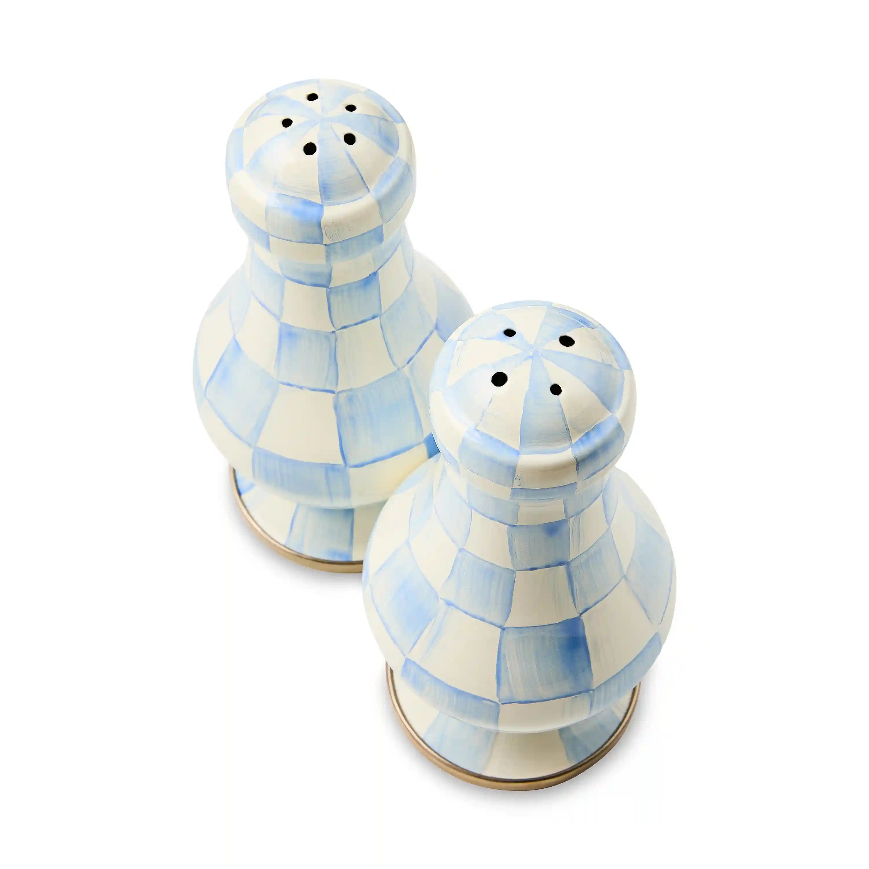 Emerald Check Salt & Pepper Shakers
