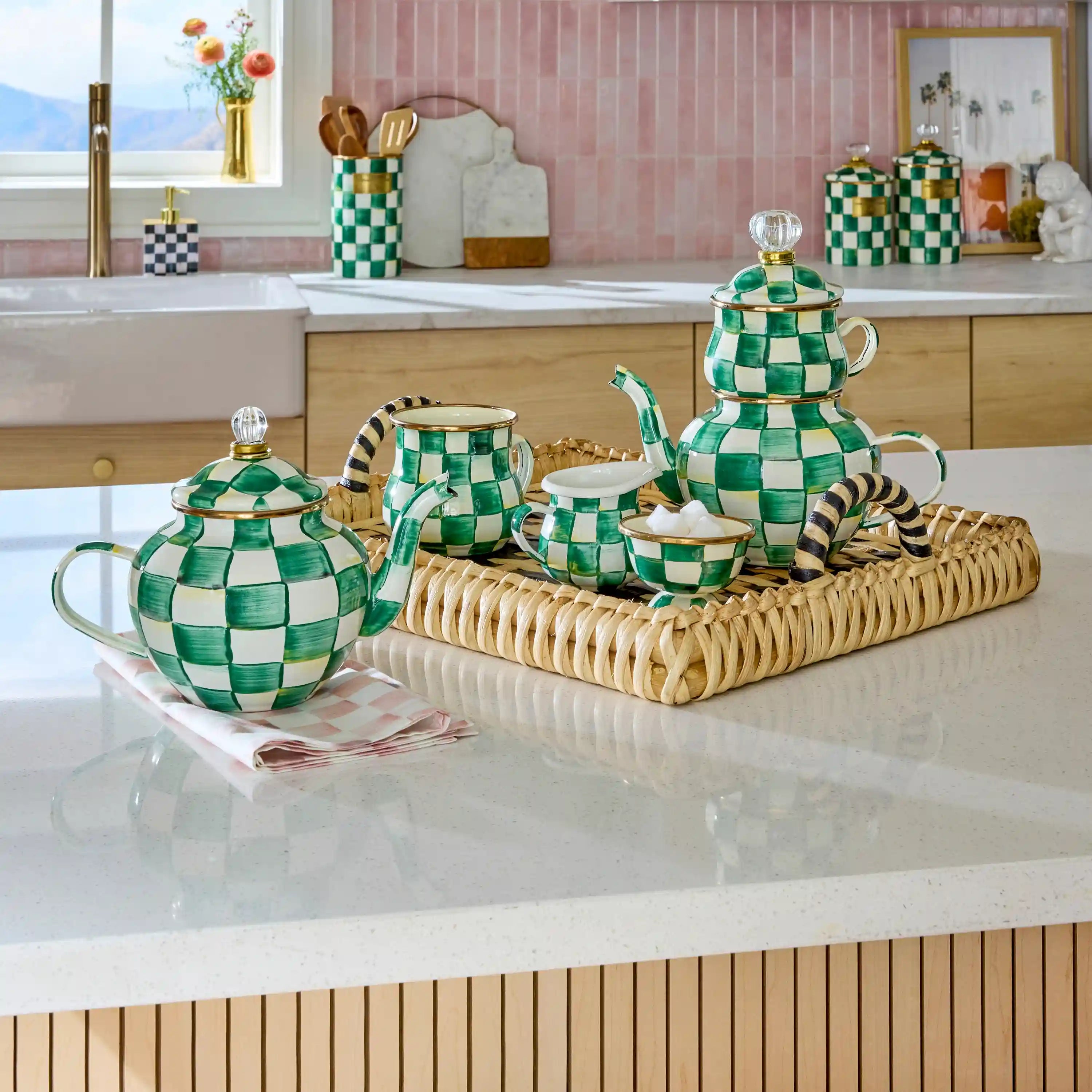 Sky Check 4 Cup Teapot