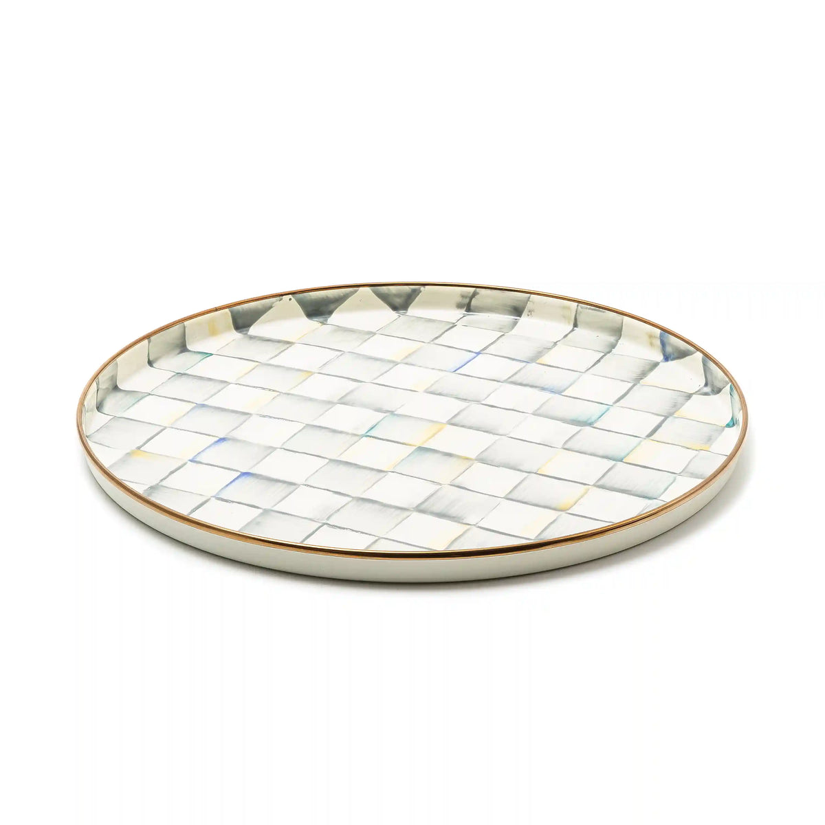 Emerald Check Round Tray