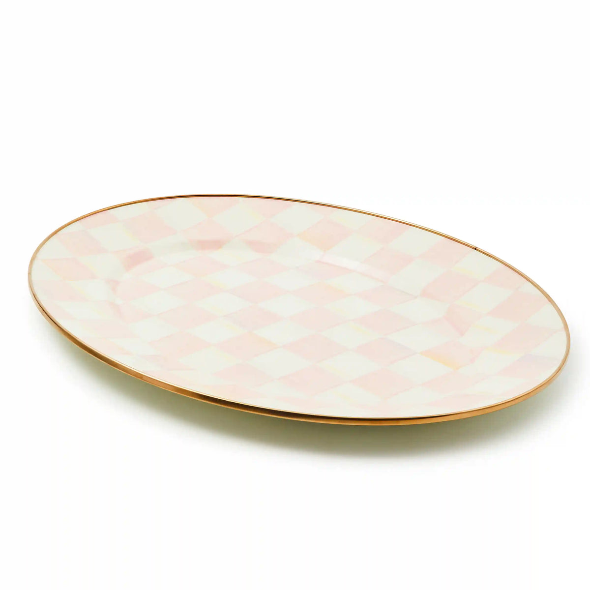 Mocha Check Medium Oval Platter