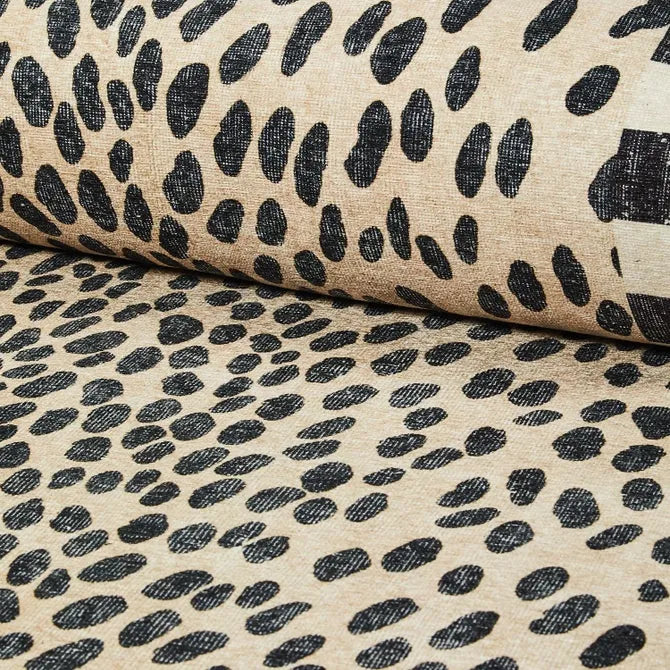 Snow Leopard 6' Octagon Washable Rug
