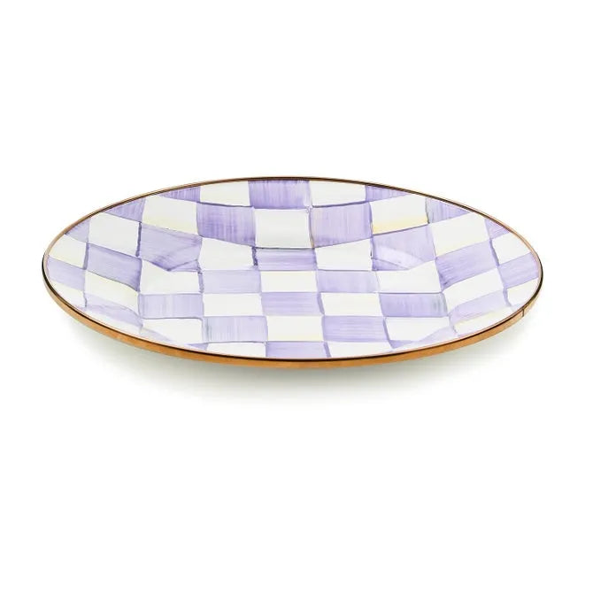 Violet Check Dinner Plate