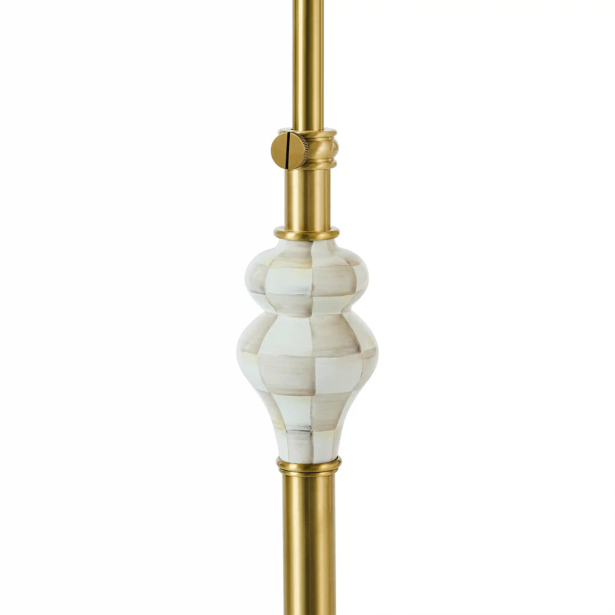 Mocha Check Farmhouse Floor Lamp