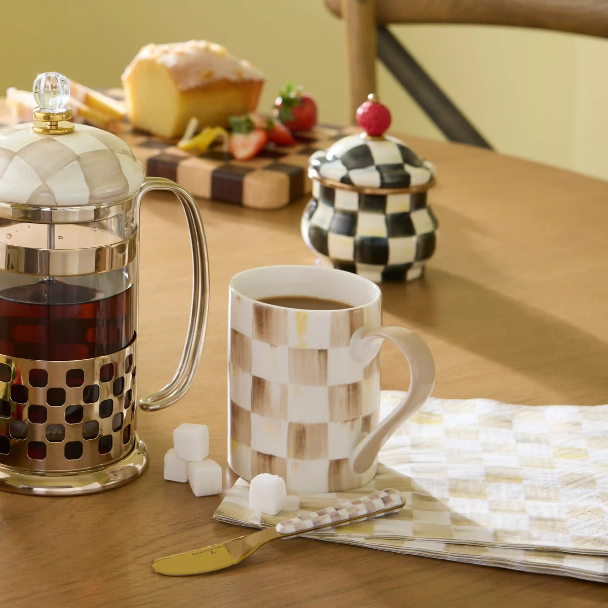 Royal Check Porcelain Mug