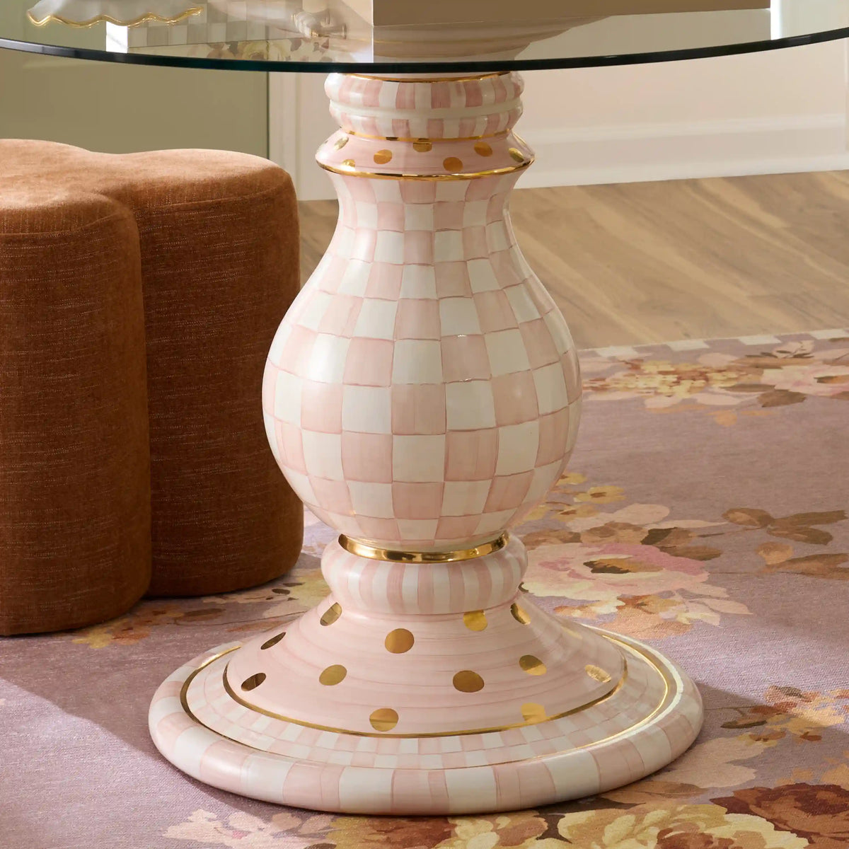 Courtly Check Ceramic Pedestal Table Base