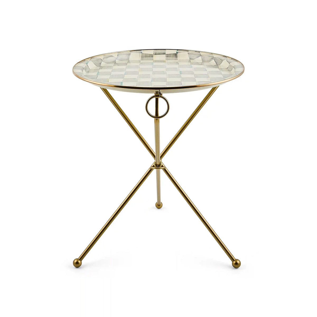 Courtly Check Enamel Tilt Accent Table