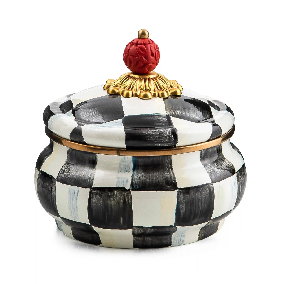 Royal Check Squashed Pot