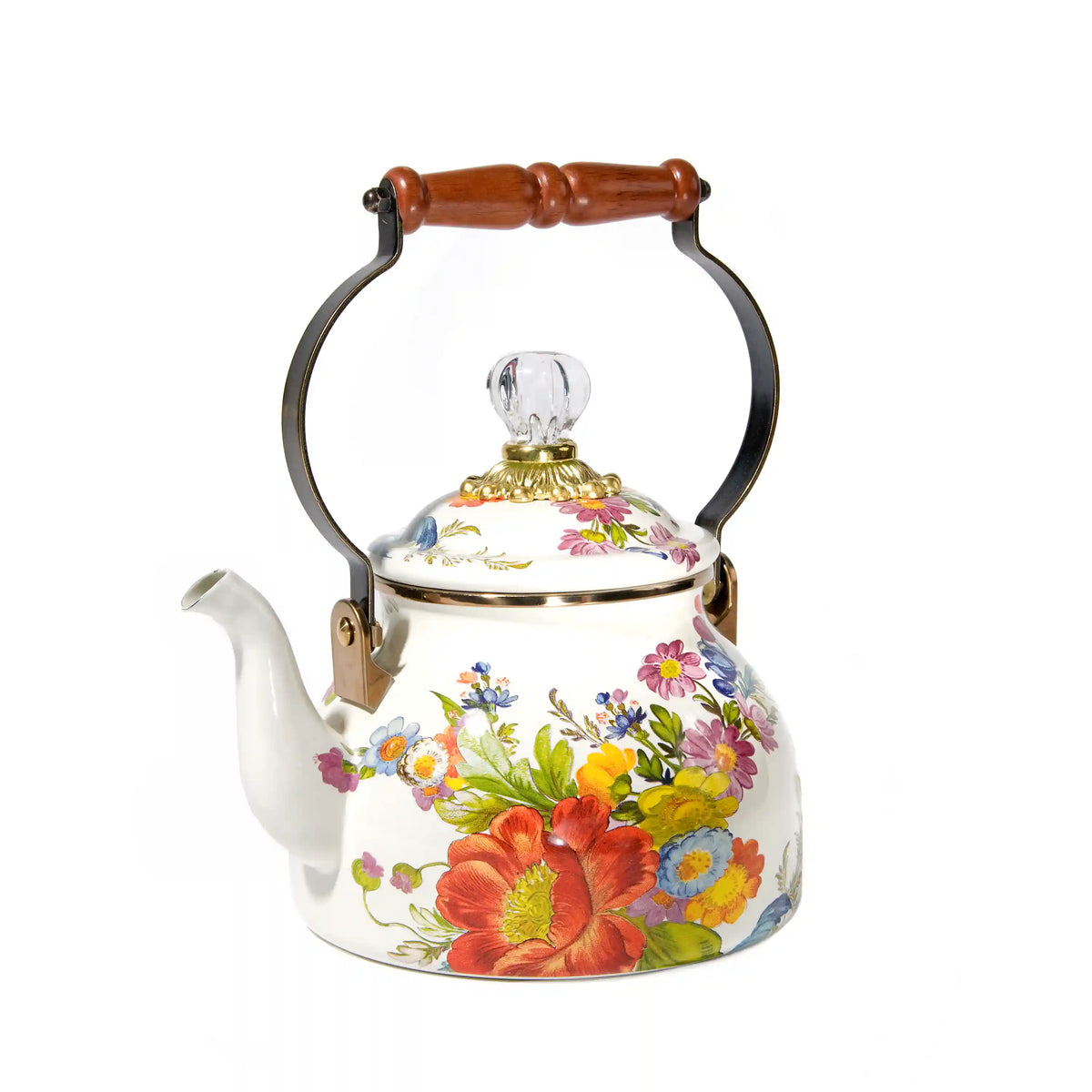 White Flower Market 3 Quart Tea Kettle