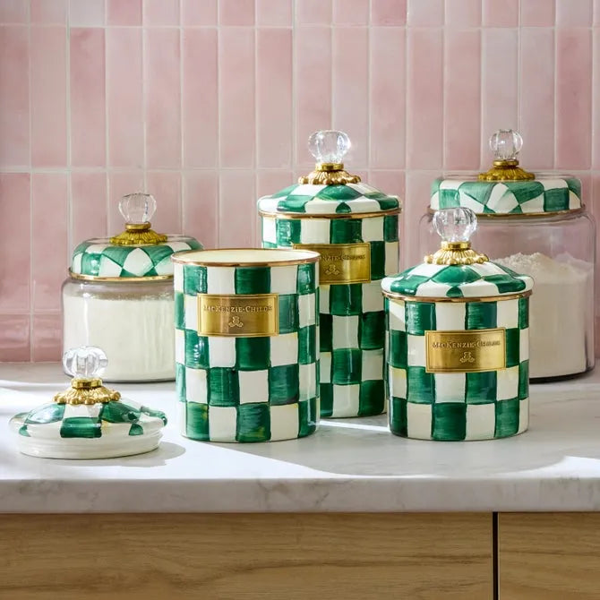Emerald Check Large Canister