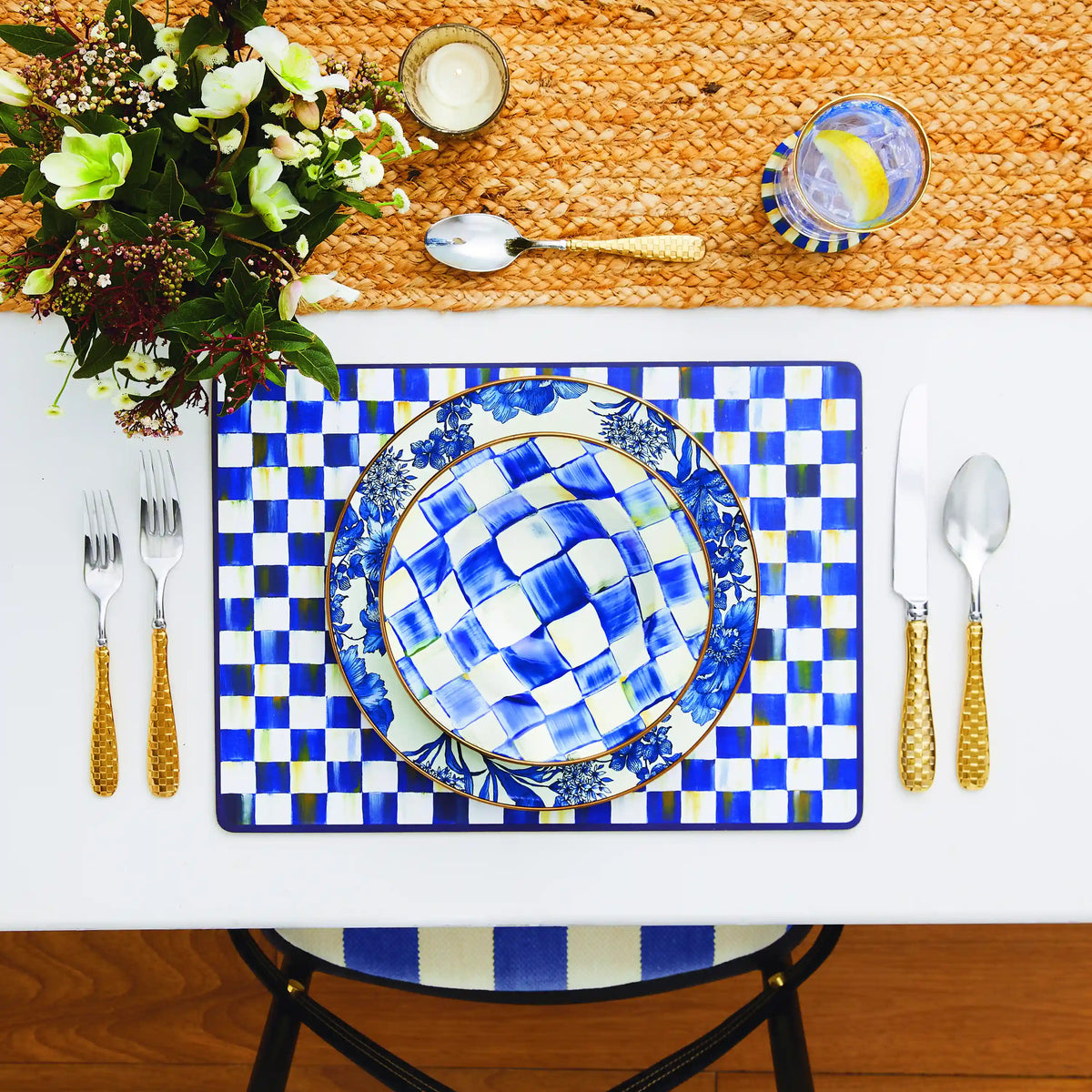 Courtly Flower Market Cork Back Placemats, Set of 4
