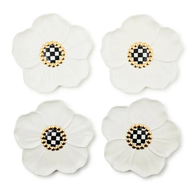 White Rabbit Ceramic Dessert Plates, Set of 4