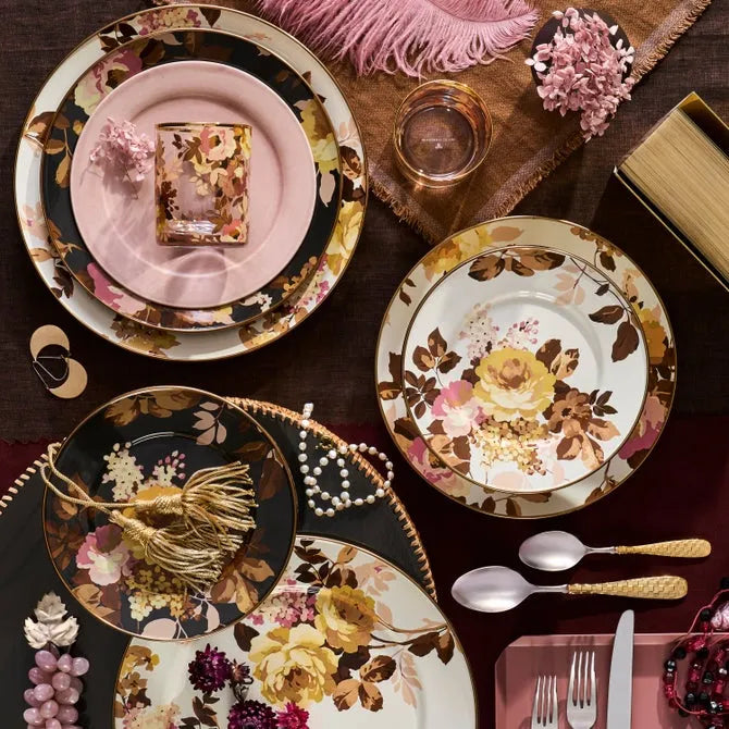 Wild Rose White Dinner Plate