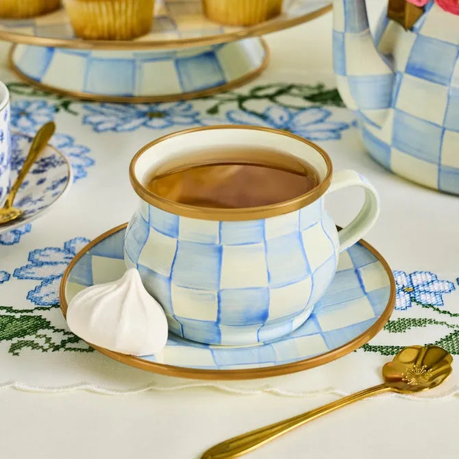 Sky Check Teacup