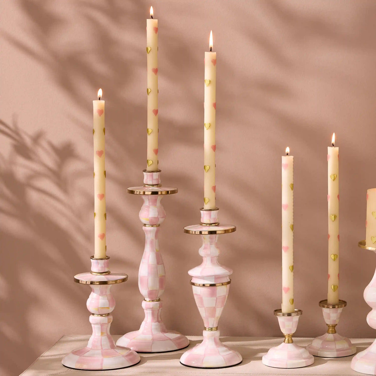 Mocha Check Medium Candlestick