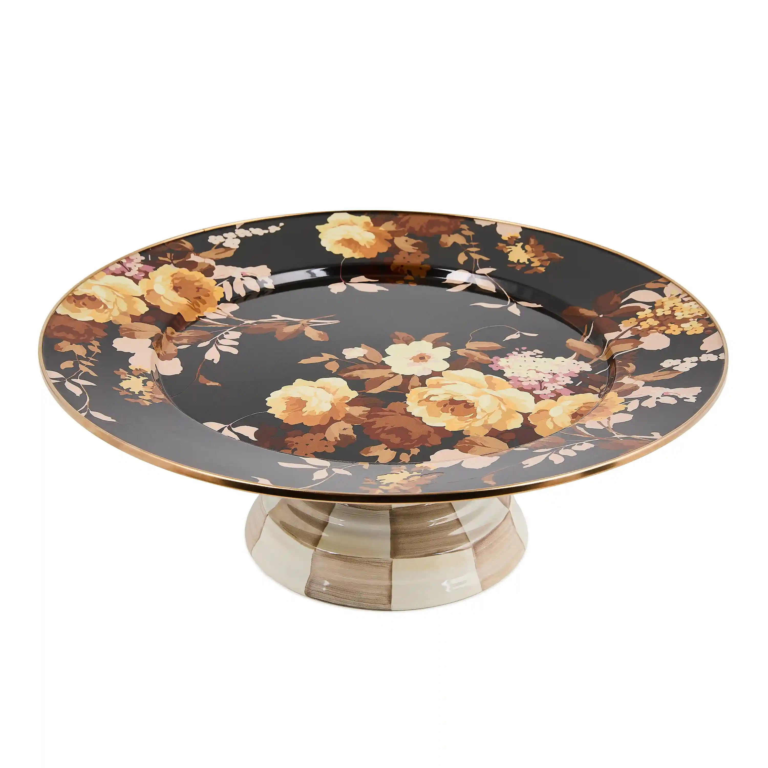 White Flower Market Small Pedestal Platter