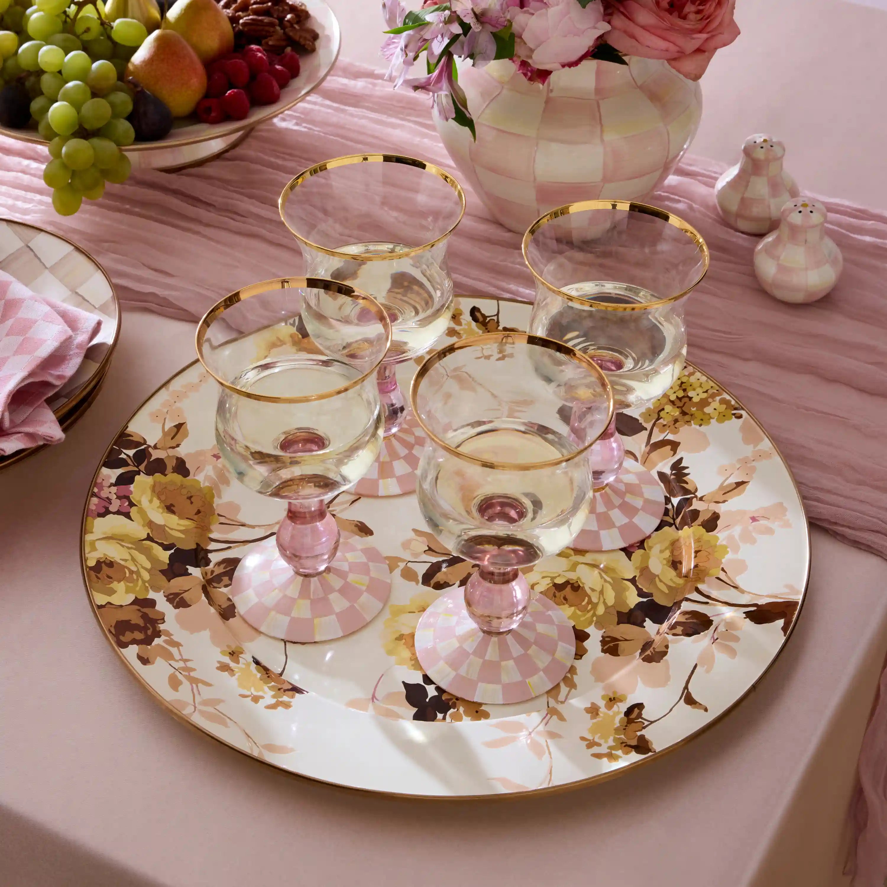 Wild Rose White Serving Platter