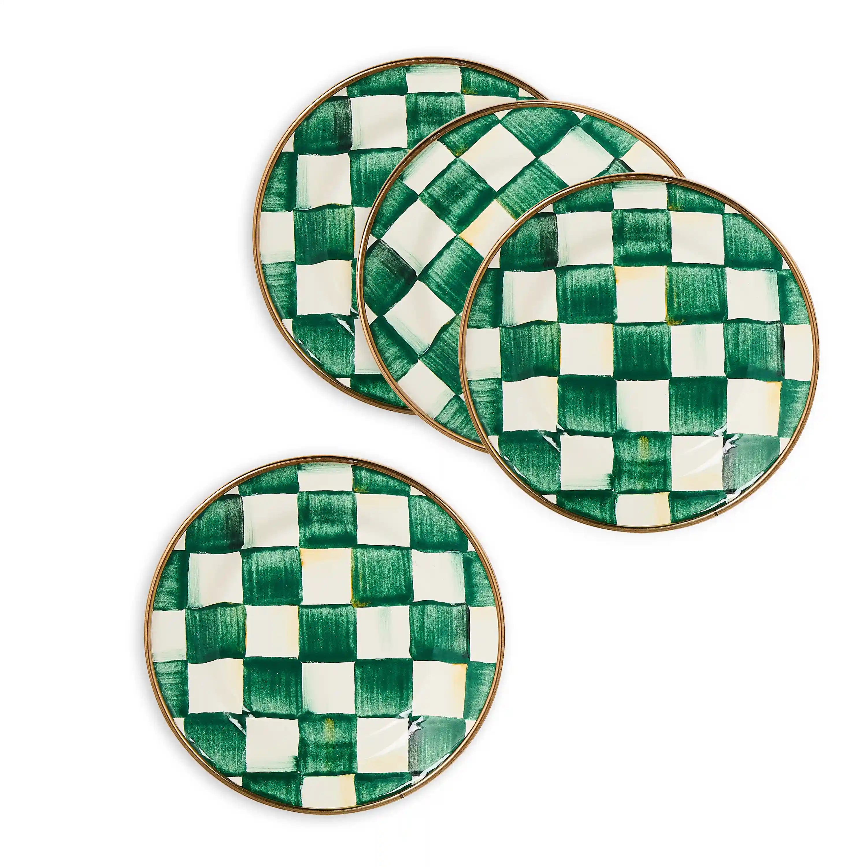 Rosy Check Appetizer Plates, Set of 4