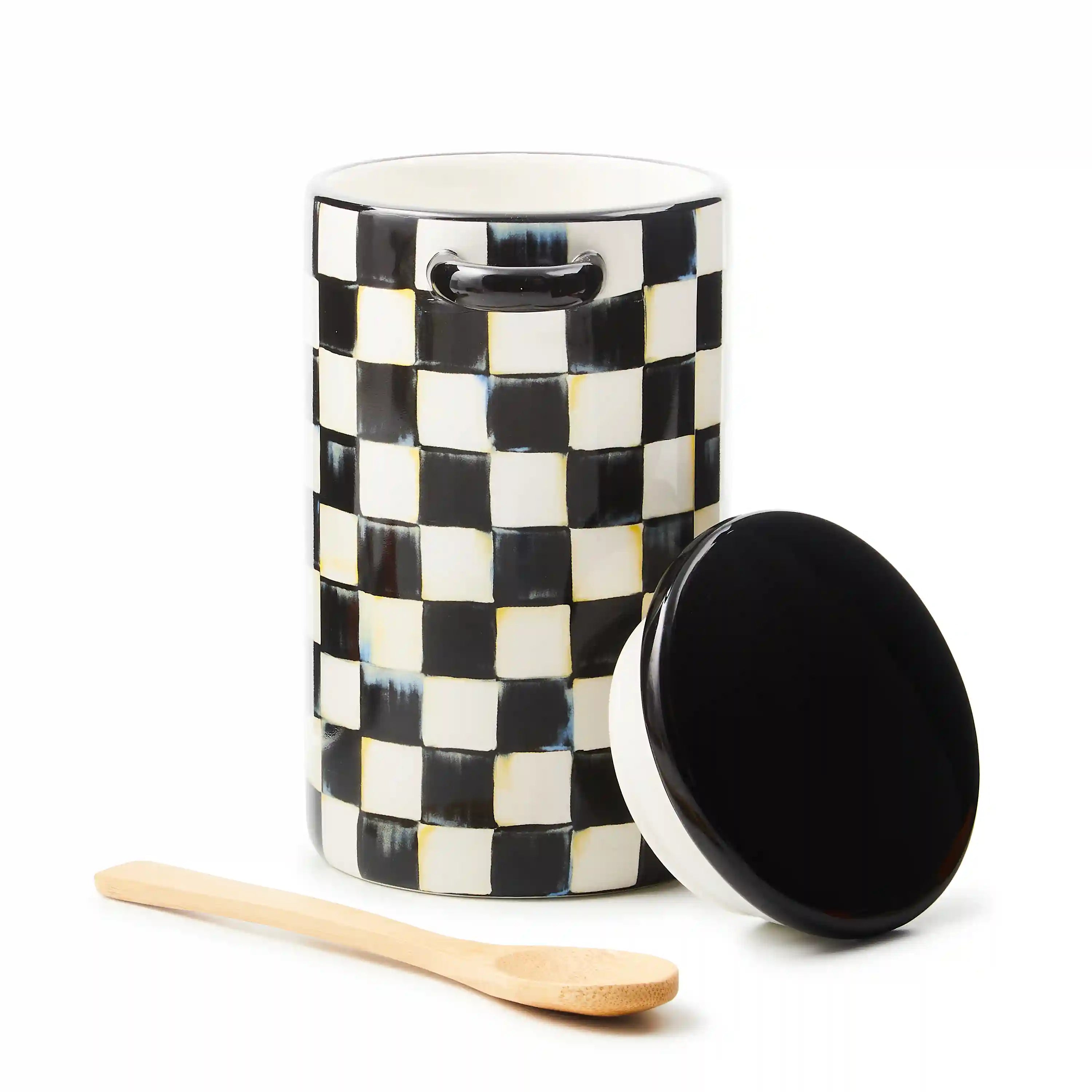 Mocha Check Farmhouse Canister