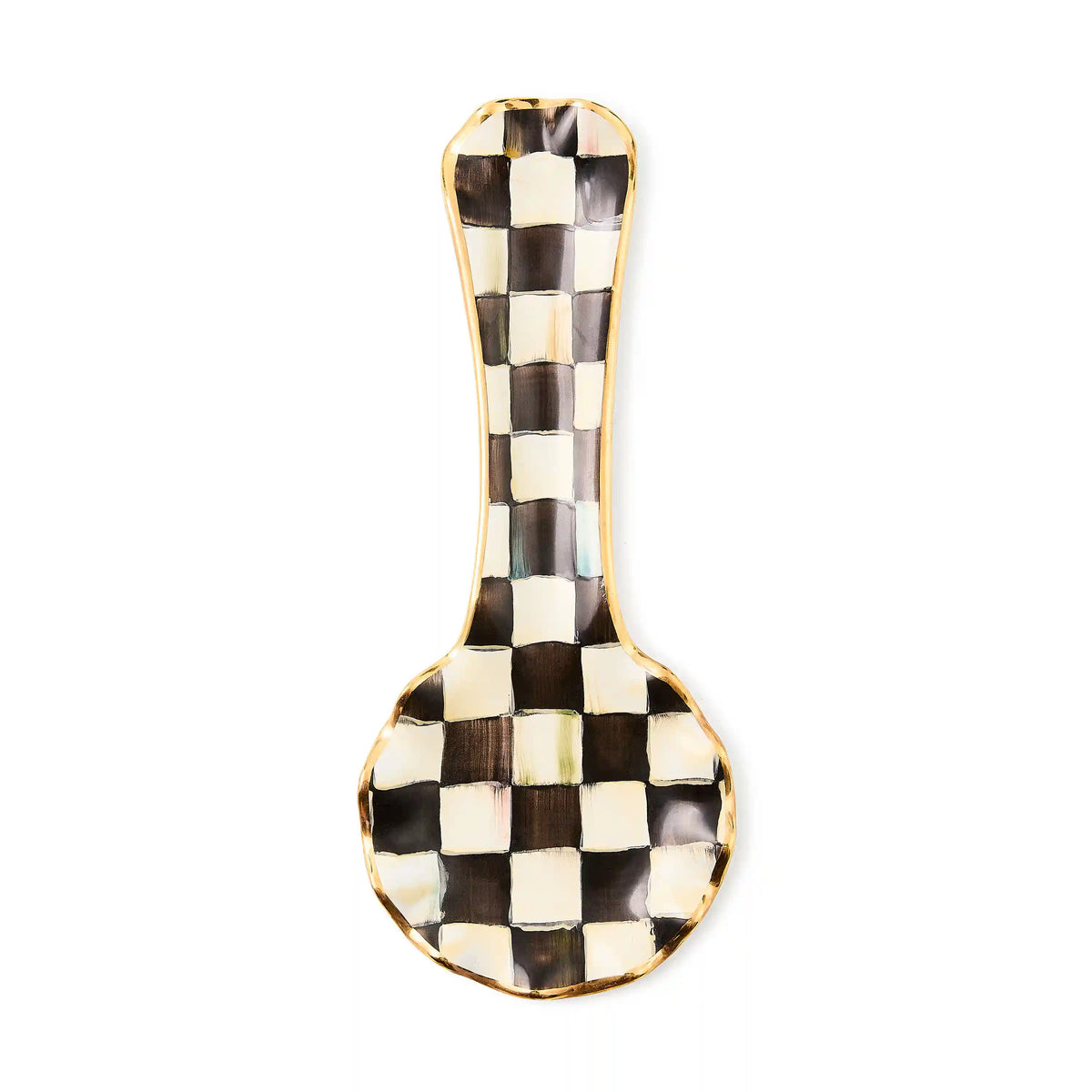 Sterling Check Ceramic Spoon Rest