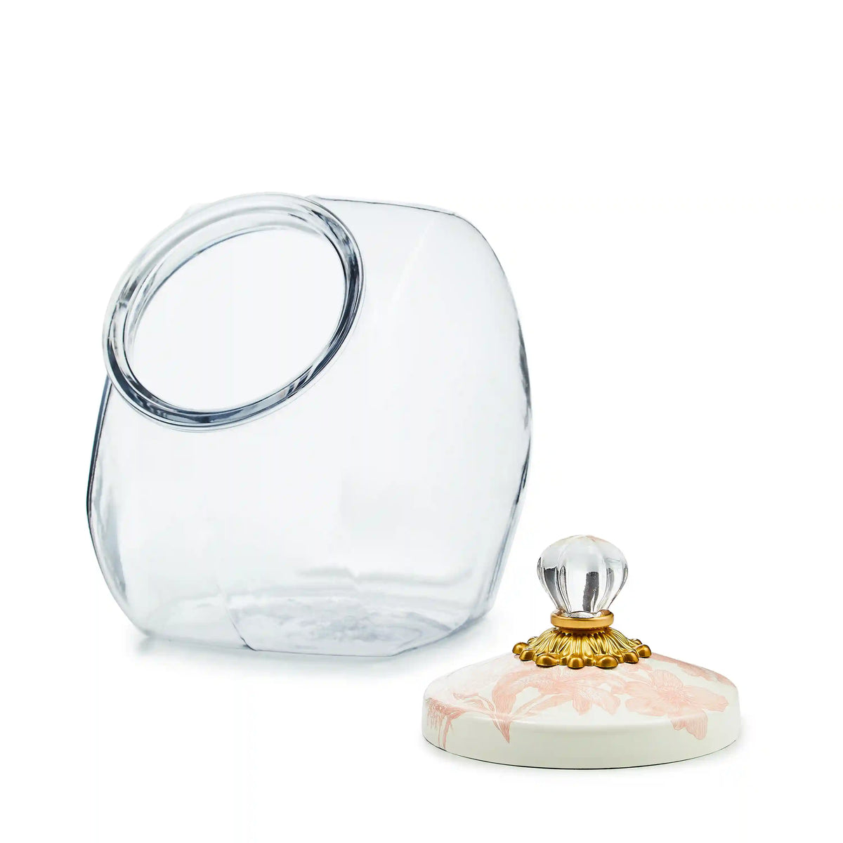 Cookie Jar with White Flower Market Lid