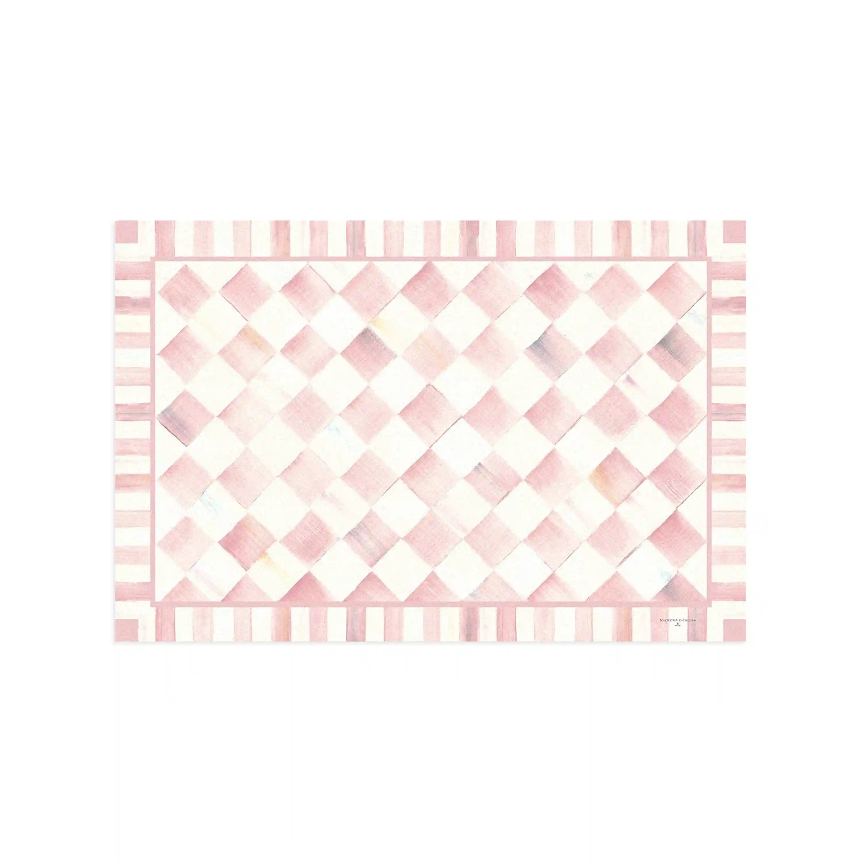 Rosy Check 3' x 5' Floor Mat