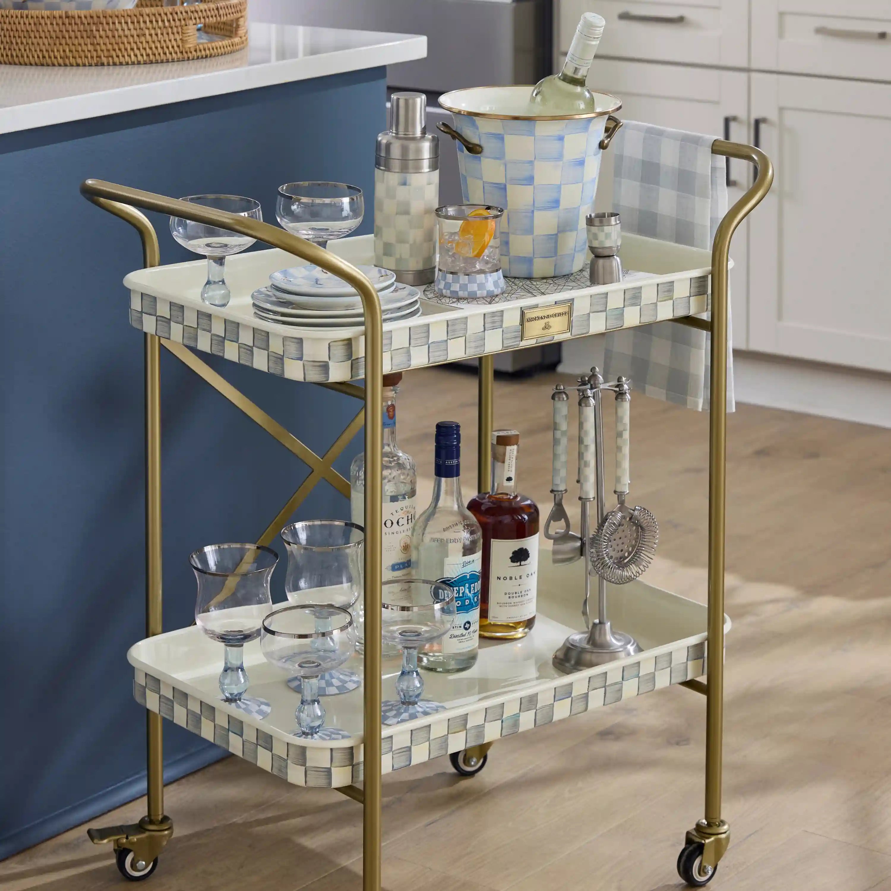 Royal Check 2-Tier Kitchen Cart
