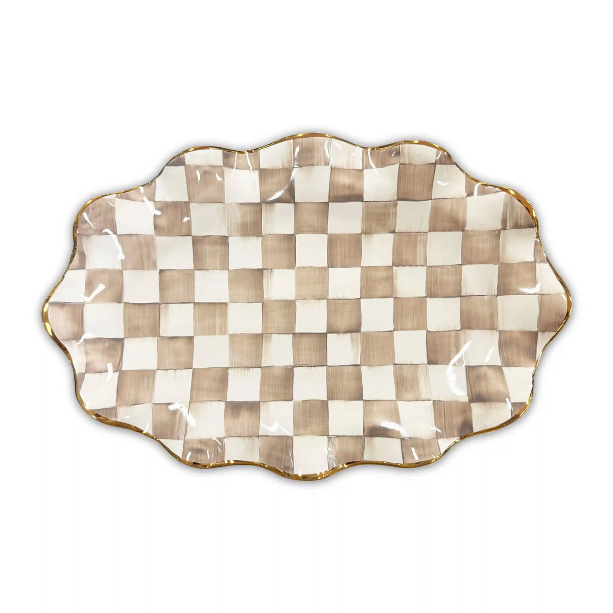 Rosy Check Ceramic Large Serving Platter