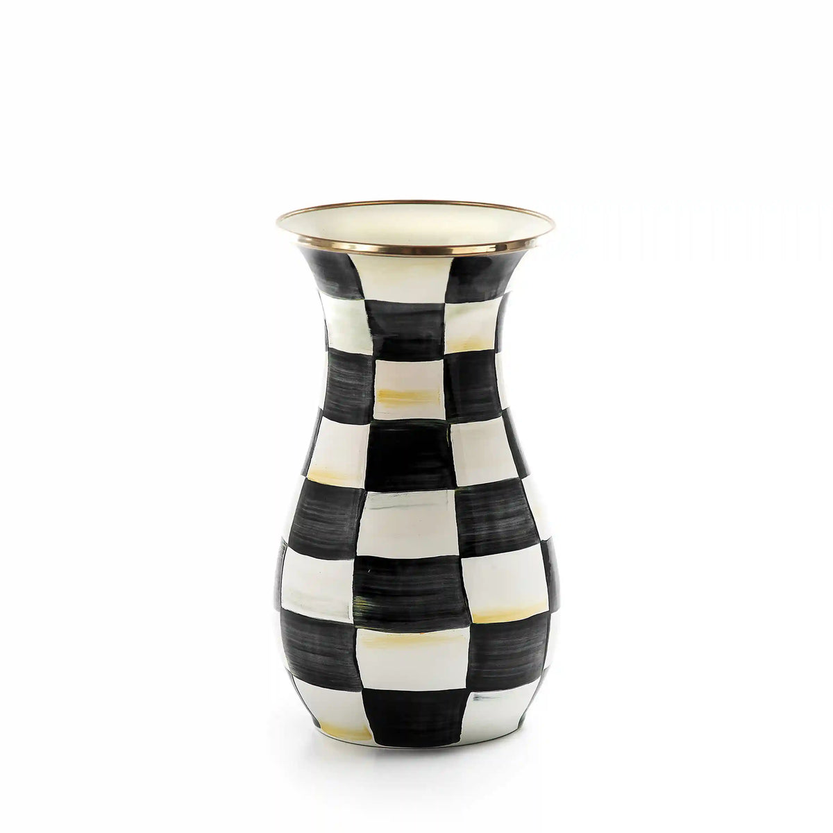 Mocha Check Tall Vase