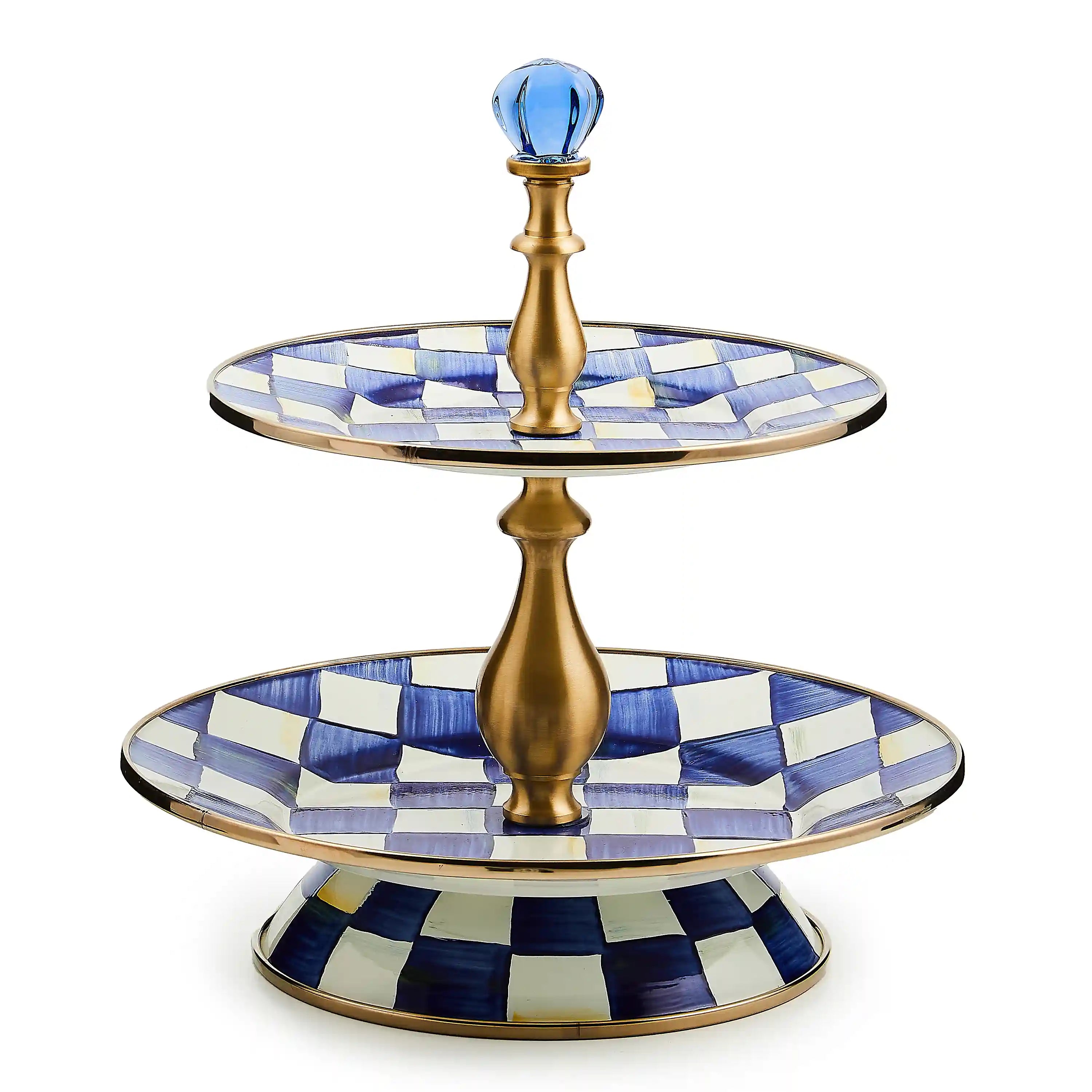 Violet Check Two Tier Sweet Stand