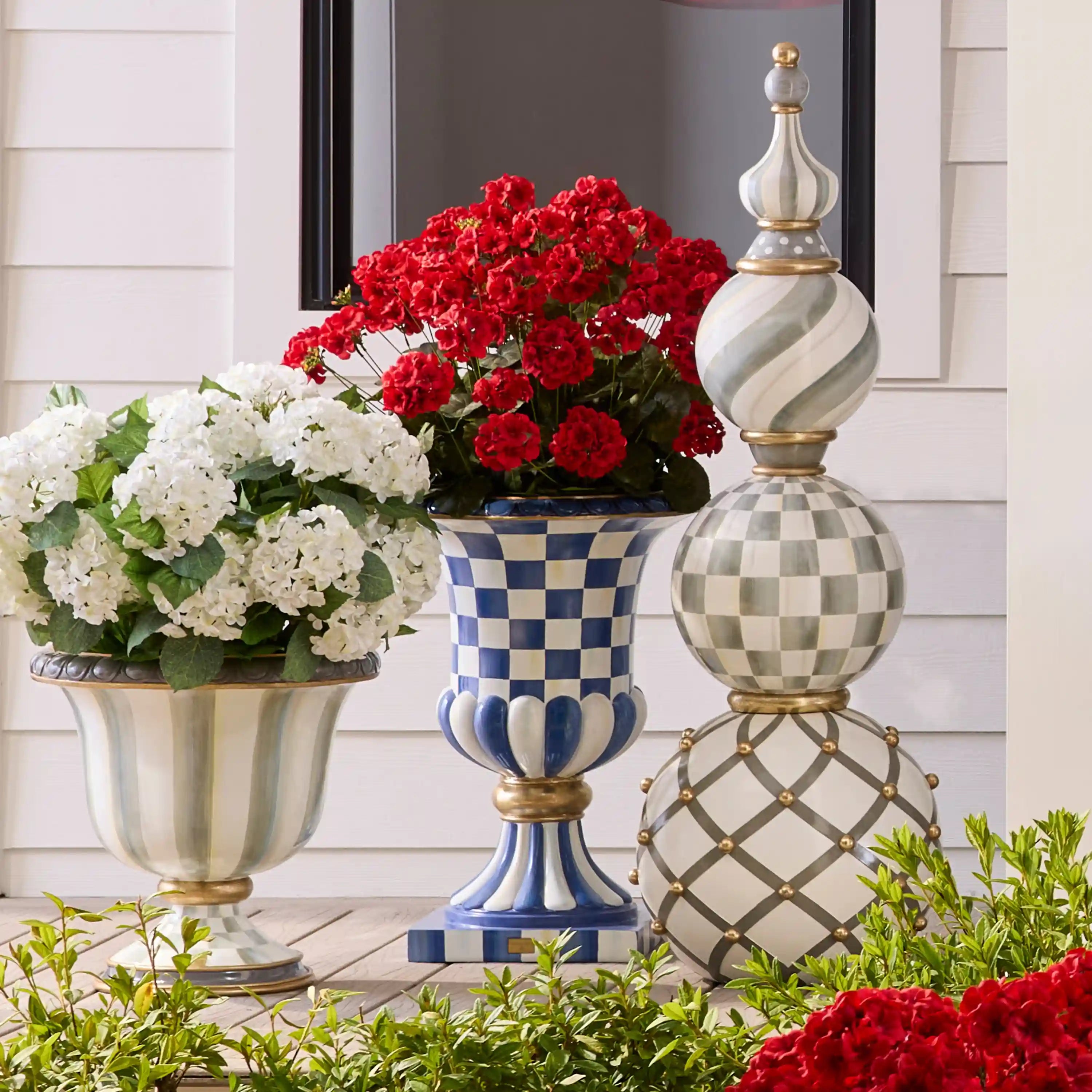 Rosy Check Pedestal Urn