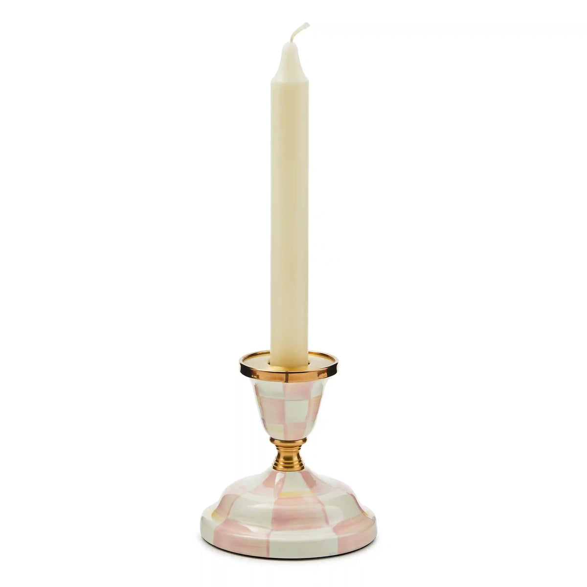 Mocha Check Medium Candlestick