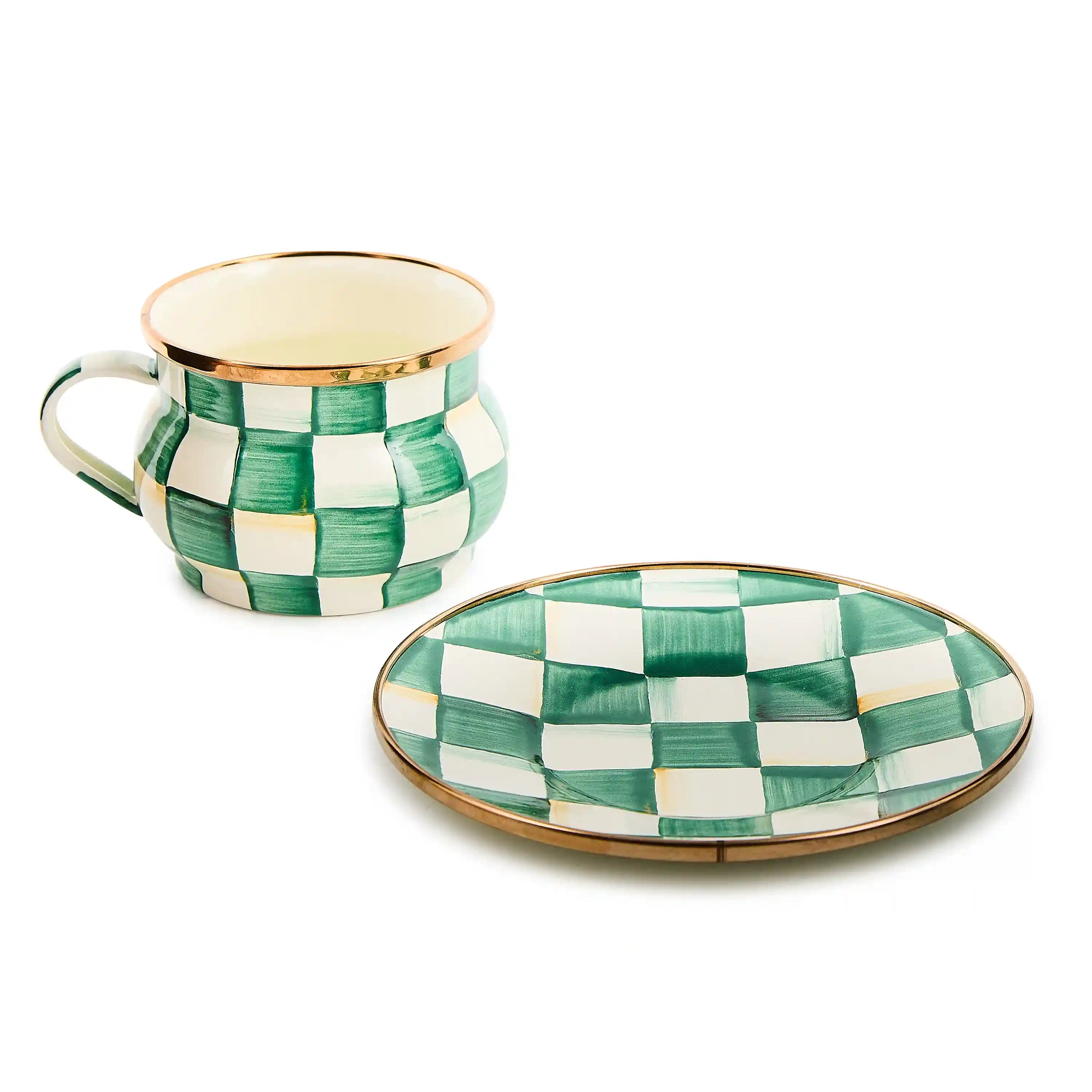 Mocha Check Saucer