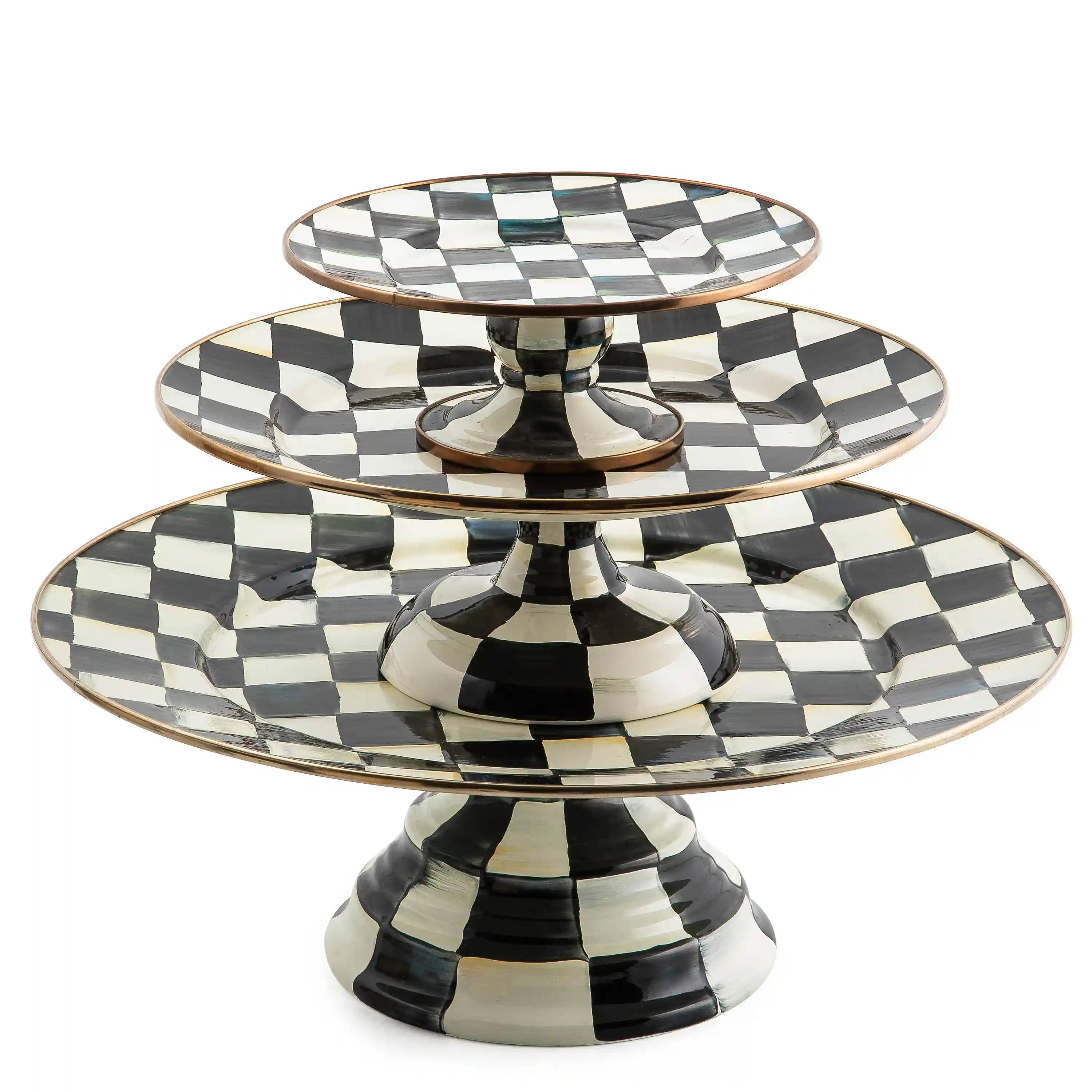 Sky Check Small Pedestal Platter